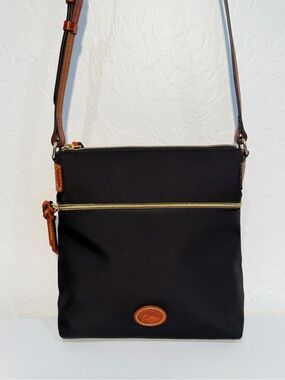 Dooney & Bourke Nylon Crossbody Bag – Black with Vacchetta Leather Trim